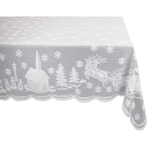 Rectangle Lace Tablecloth Christmas White Lace Wedding Table Cover Xmas Table Cloth Dinner Party Home Decor