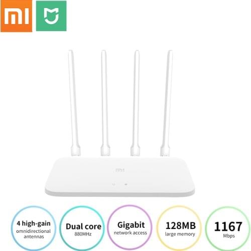 Xiaomi Mi Router 4A Gigabit Edition 100M 1000M 2.4GHz 5GHz WiFi ROM 16MB DDR3 64MB 128MB High Gain 4 Antennas Remote APP Control
