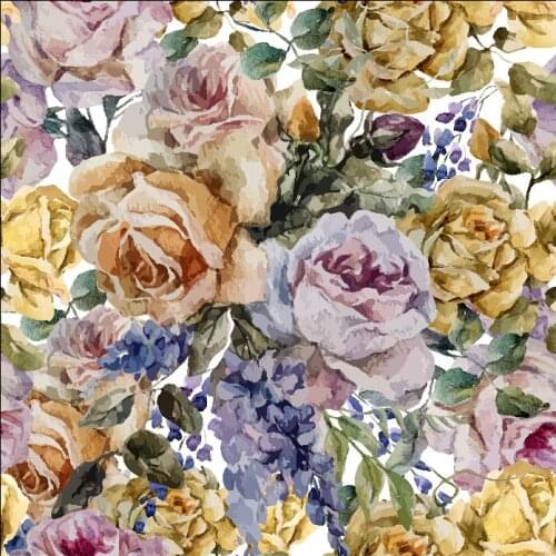Big flower printed fabric 100% polyester textile fabric for dress chiffon four-sided stretch satin swimsuit fabric available