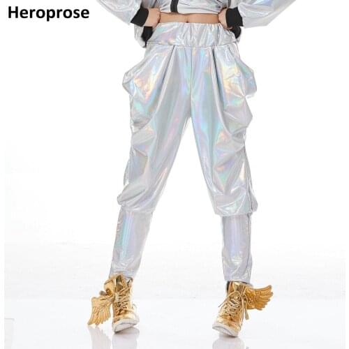 Kids Adult Harem Baggy Hip Hop Dance Pants Childrens Clothing Sweatpants Performance Costumes Fluorescent White Skinny Trousers