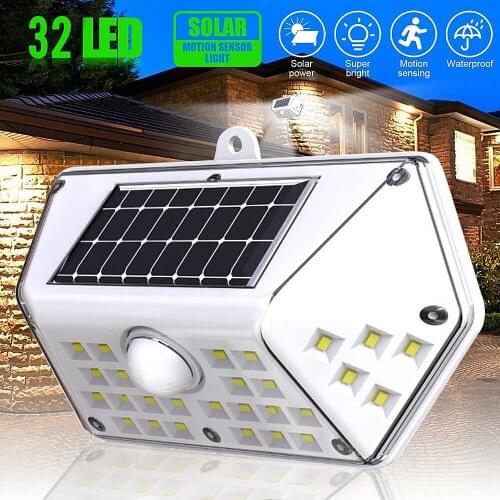 Solar Light 32 LED Outdoor Solar Lamp 4 Modes Motion Sensor light IP65 Waterproof Sunlight Powered garden home decoration