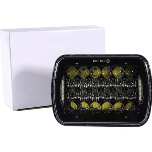 LED6472 5D 7x6 5X7" 72w LED Headlights Hi-Lo Beam Halo DRL for Jeep Cherokee XJ YJ LANTSUN