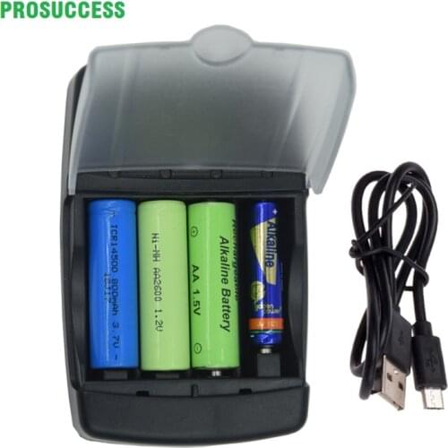 LED Display AA AAA AAAA 1.5V Alkaline 1.2V Ni CD/MH 10340 14500 3.7V Li-ion Rechargeable Battery Smart Charger W Car AC Plug