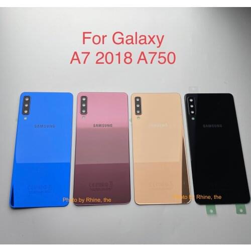 For Samsung Galaxy A7 2018 A750F SM-A750 Battery Back Cover Door Housing Replacement Repair Parts + ear Camera Glass Lens Frame
