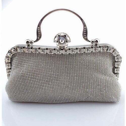 Womens Mini Handbag Elegant Crystal Rhinestone Party Purse Wedding Clutch Bag Luxury Banquet Gold Silver Evening Bag ZD2011