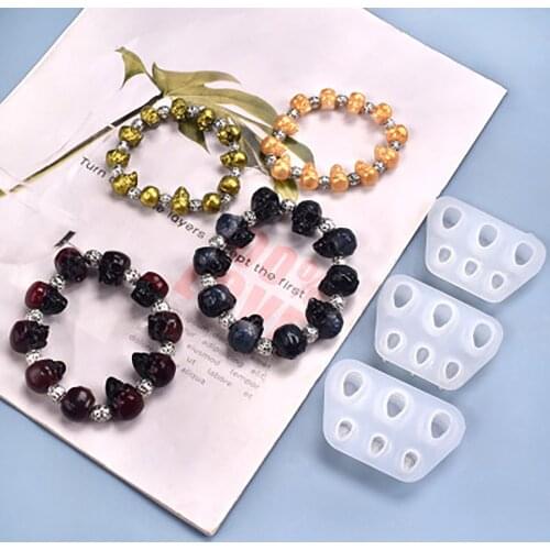 1PC Silicone Halloween Resin Mold For Jewelry Making Trapezoid Skull White Epoxy Casting Molds DIY Bracelets Beads Jewelry Tools
