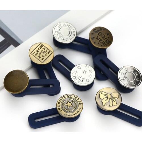 10pcs Jeans Retractable Button Adjustable Detachable Extended Button Clothing Jeans Extended Buckles Pant Waistband Expander