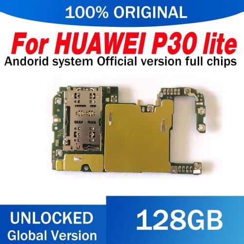 100% Unlocked Logic Board 128GB For Huawei P30 LITE Motherboard With Full Chips Good Working For HUAWEI P30 LITE Mainboard