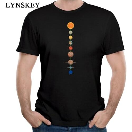 2018 Mens Planets T Shirt 100% Cotton Adult Black Graphic 3D Printed Tops T-Shirt Simple Design Custom Brand Tee Shirts For Men