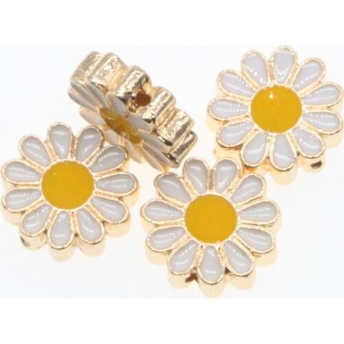 CHONGAI 4PCS 17x5mm Daisy Alloy Accessories Beads For Jewelry Making DIY Necklace Earrings Accessories