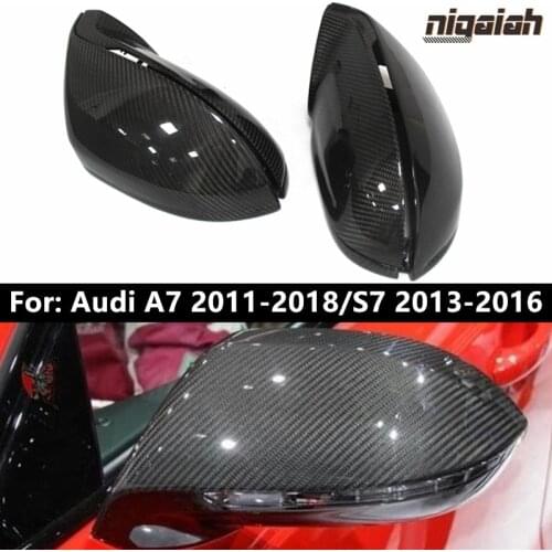 4pcs/set A7 Mirror Covers Real Carbon Fiber Housing for Audi A7 2011-2018 S7 2013-2016 Rearview MirrOR Cap Side Door Wing Shell