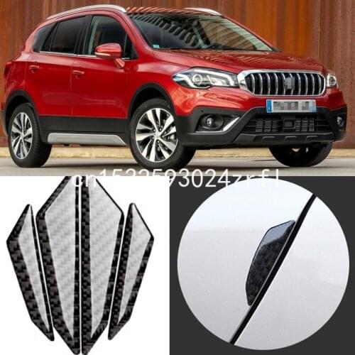 For Suzuki SX4 JIMNY Swifts Car Side Door Edge Guard Bumper Trim Protector 4pcs PVC carbon fiber Stickers