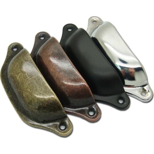 4 pcs Elongated shell handle drawer in the hands of antique cabinet modern minimalist retro style semi iron handle