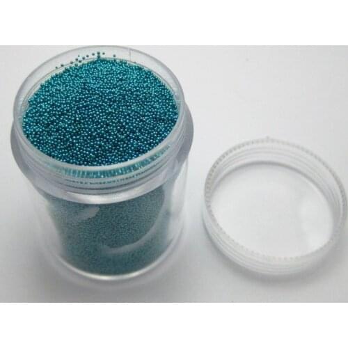 50Gram Blue Glass Micro Beads Microbeads No-hole Embellishment + Storage Box