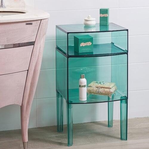 Acrylic Storage Box Nordic Transparent PC Storage Cabinet Organizer Combination Boxes Bathroom Shelves For Living Room Bathroom