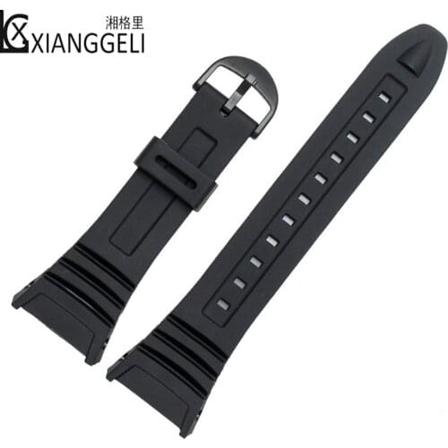 Watch Accessories Silicone Strap for Casio casio Rubber Strap W-96H Electronic Watch Black Mens Sport Waterproof Strap