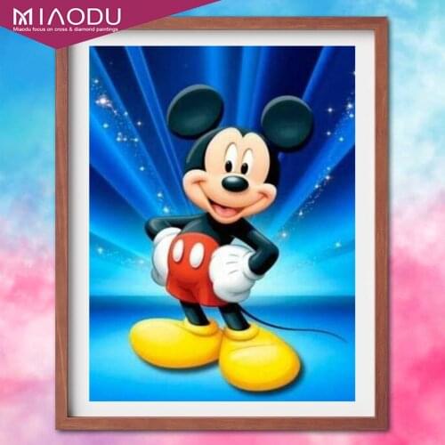 Disney 5D DIY Diamond Painting Cartoon Mickey Mouse Round Drill Diamond Embroidery Cross Stitch Mosaic Art Kits Home Decor