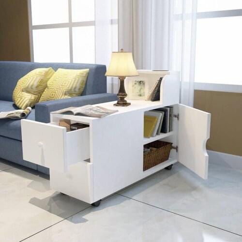 Small apartment table side sofa sofa side cabinet side table coffee table with drawer storage storage small room double locker