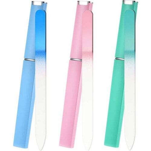 Colorful Sandblasting Glass Baby Nail Stripe Special Convenient Durable Nail File Polishing Nail Kit Set Multi-color Crystal