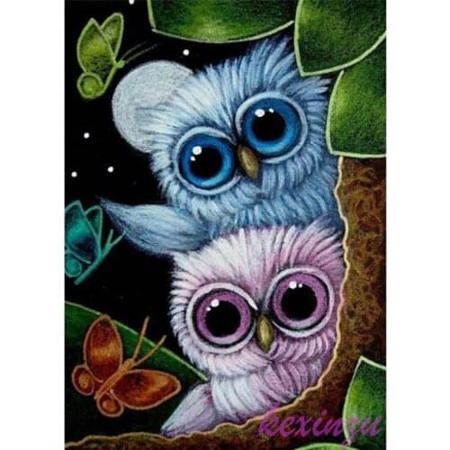 Dpsupr 5D DIY Diamond Painting Owl Full Square Diamond Embroidery Animal Cross Stitch Picture Rhinestone Mosaic Home Decor Gift