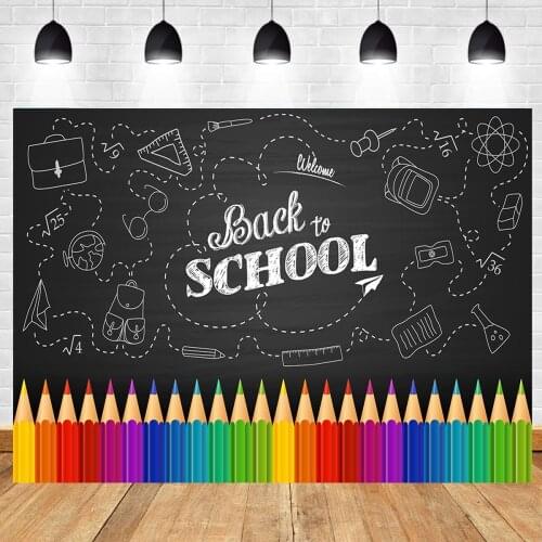 BEIPOTO Back to School Blackboard Backdrop for Children Photography Background Photo Booth Props Vinyl Party Banner B210