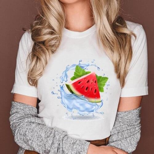 Women Summer Fruit 90s Watermelon Lovely Fashion Graphic Female Clothes Tops Cartoon Lady Tees Tshirt Print T-Shirt