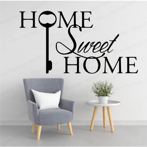 Artistic Home Sweet Home Keys Love Pvc Wall Decoration Accessories Home Decor Livingroom Bedroom Decal Mural WL189