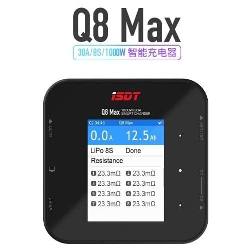 ISDT Q8 Max BattGo 1000W 30A High Power Battery Balance Charger Discharger for 1-8S Lilon LiPo LiHV NiMH Pb RC DIY toys