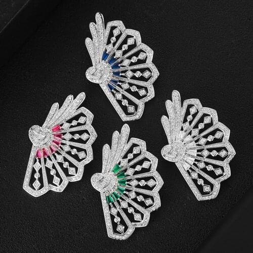 Jimbora Trendy Romantic Elegant Angle Feather Shiny Earrings Jewelry For Women Bridal Wedding Party Show Daily Accessoriess