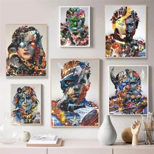 The Avengers Superheroes Captain America Thor Diamond Painting Embroidery Full Drill Square Mosaic Home Decor Cross Stitch Kits