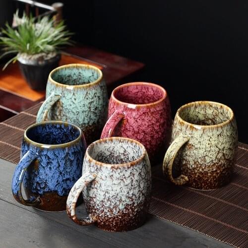 Creative 480ml China Ceramic Mug Large Capacity Coffee Cup Kiln Baked Porcelain Milk Tea Mug Water Drink Cup Couple Gift Drinkwa