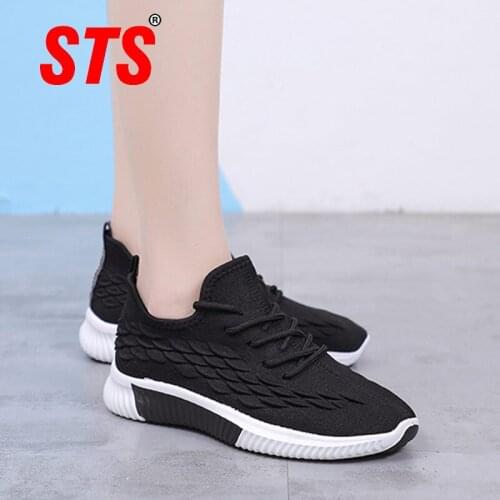 STS Women Shoes Knit Sock Sneakers Plus Size 40 Fashion Women Vulcanize Shoes Female Mesh Sneaker Casual Femmes Tenis Feminino