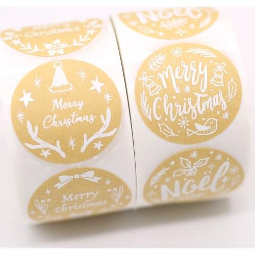 Round Christmas gift packaging Sticker,Christmas Gift Wrapping Stickers,Present Stickers,Envelope Seals sticker 500pcs/lot