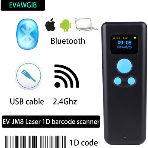 1D USB Laser Protable Bluetooth Scanner in and out of storage inventory scanner Handeld Scanning Code Gun EVAWGIB