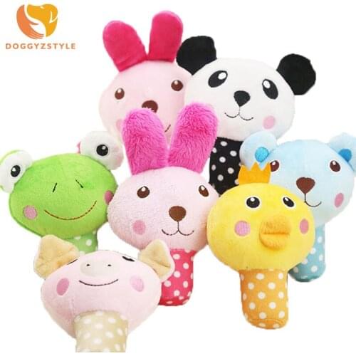 Cute Animal Designs Dog Toys Pet Puppy Chew Squeaker Squeak Plush Sound Toy For Small Dogs Cats Yorkie Pet Products 6 Styles