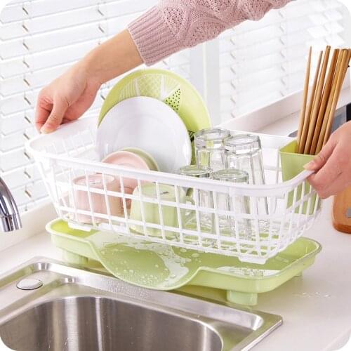 Kitchen Draining Basket Bowl Cabinet Dishes Dripping Storage Rack Multi-functional Plastic Tableware Organizing Storage Shelf