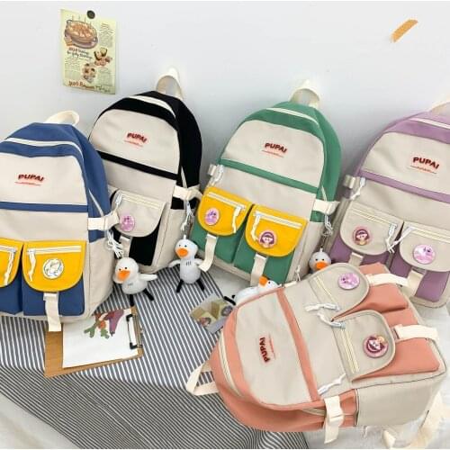 Fashion Nylon Backpack Kawaii Girl School Bag Cute Student Book Bags Casual Lady Backpacks 2021