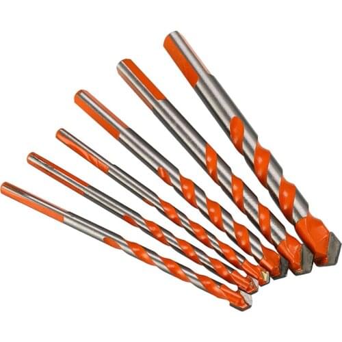 6Pcs Glass Marble Brick Drill Bit Set Ceramic Tile Triangle Bits Multi-functional Brick Wall Drill 6/ 8/ 10/12mm Bits Kit