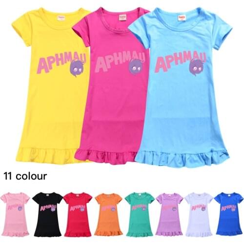 Aphmau Girls Night Gown Ice Silk Nightdress Home Dress Sleeping Dress Vestidos Para Ninas Toddler Kids Sleeping Gowns 8 10 12 Y