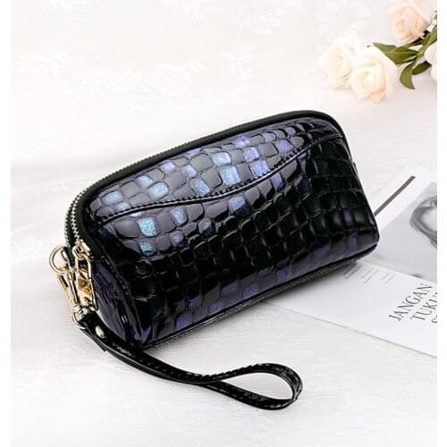 2021 New Real Cowhide clutch bag famous brand fashion double zipper coin purse mobile phone bag high quality shoulder bag