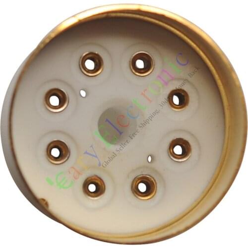 Wholesale and retail 50pc 8Pin Gold Bakelite Vacuum Tube sockets Saver base Fr 6L6 EL34 KT88 HIFI AMP free shipping