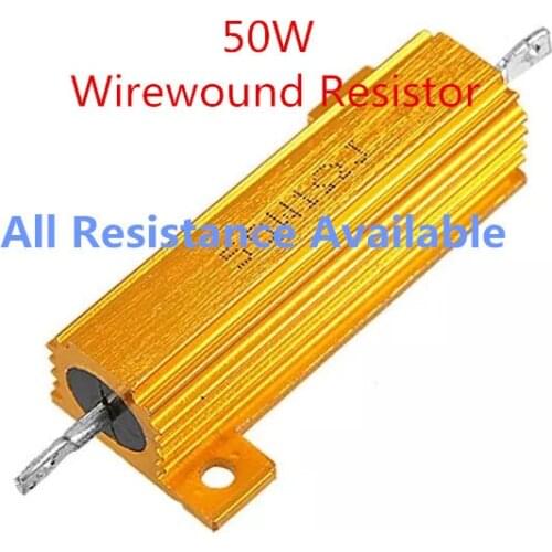 Original 50W 1R 2R 3R 4R 5R 6R 8R 10R 15R 20R Aluminum Power Metal Shell Case Wirewound Resistor 1 2 3 4 5 6 8 10 15 20 ohm 50W