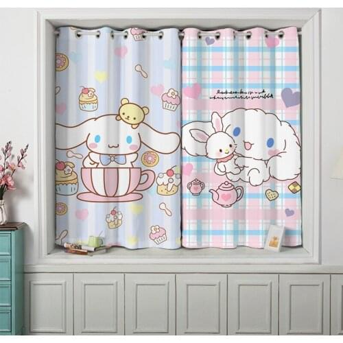 Custom Nursery Kids Children Window Curtain Drape Hangings for Living Room Bedroom Curtain Hare Rabbit Pink Blue Pink Violet