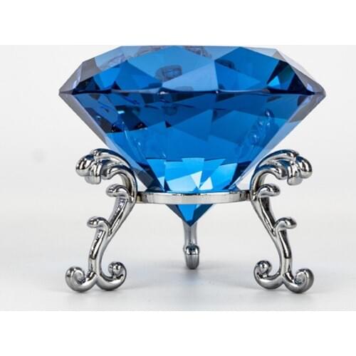 Clear Crystal diamond with base Shape Paperweight glass gem display Ornament Wedding Home Decoration Art Craft Material Gift