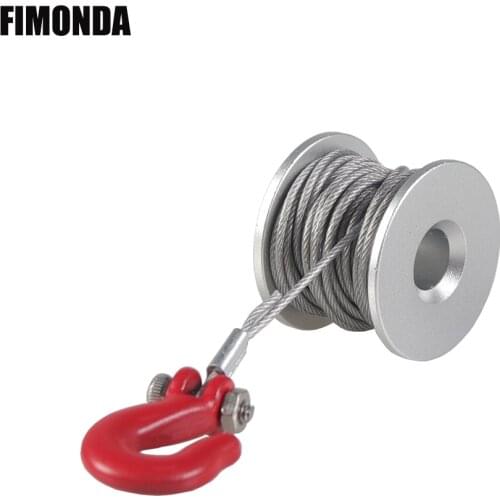 25T Gear Servo Winch Wheel Drum Steel Wires Trailer Hook for 1/10 RC Crawler Car Traxxas TRX4 Axial SCX10 WRAITH D90 Tamiya CC01