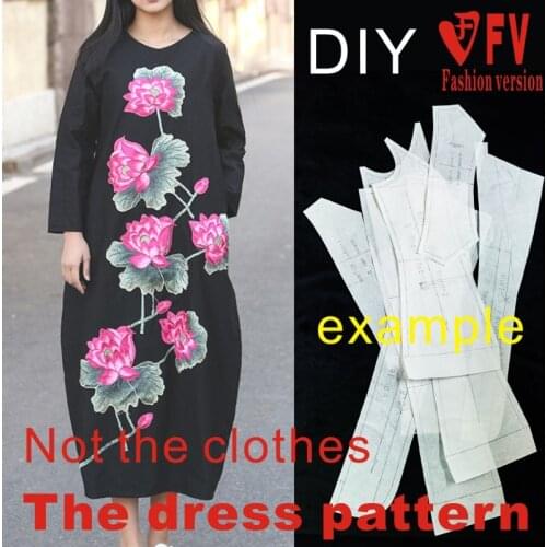 Clothing DIY The dress Dresses Sewing Pattern cutting drawing Dress Sewing Template BLQ-264