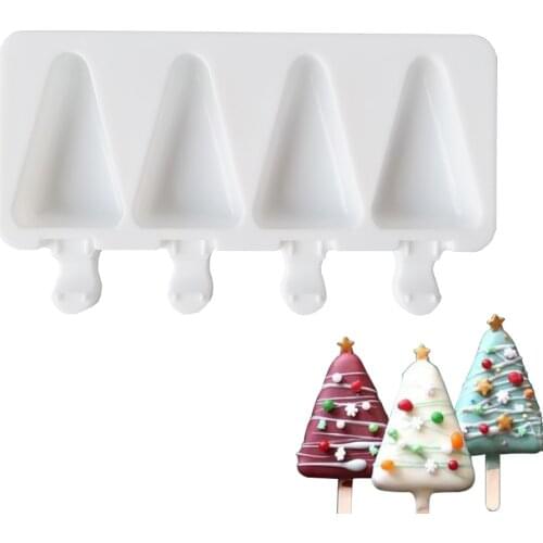 Silicone Ice Cream Mold DIY Homemade Popsicle Moulds Freezer 4 Cell Small Size Ice Cube Tray Popsicle Barrel Makers Baking Tools