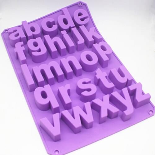 Silicone soap mold 26 English letter shape Handmade fondant cake chocolate clay craft mould wholesale mould tools