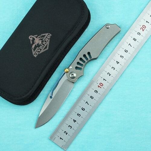 Kevin john Tilock m390 blade folding knife titanium alloy handle outdoor camping kitchen fruit knife EDC tool