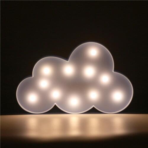 Creative Cactus Cloud Shape Room Decorations LED Night Light Mini Sleeping Lamp Neon Light for Kids Bedside Light Christmas Gift